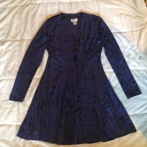 Navy blue velvet dress